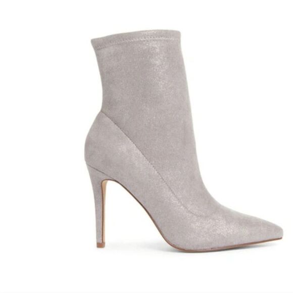 New BP. Braylee Pointed Toe Bootie gray sparkle metallic silver boots size 5 - Picture 2 of 4